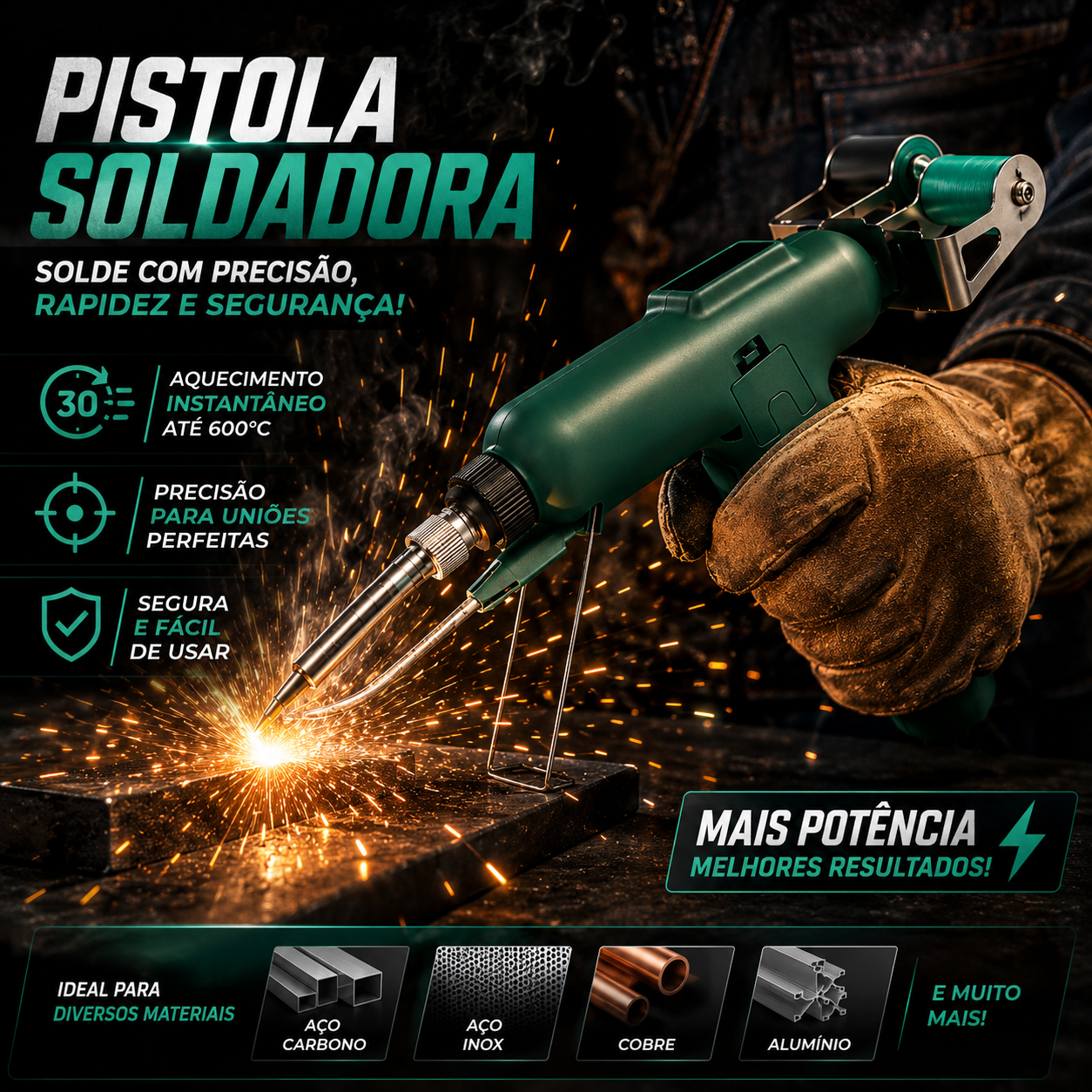 SoldaMax 600 - Kit Pistola de Soldar Eléctrica Profesional